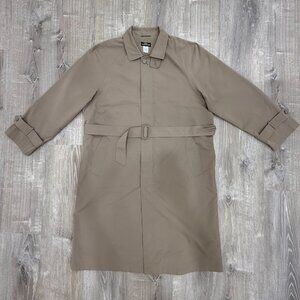 LL Bean Trench Coat Men Medium M Brown Traveler Belted Long Raincoat Rain Jacket